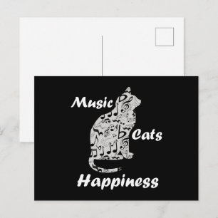 Muziek Katten Geluk - Muzikant Minnaar Citaat Briefkaart
