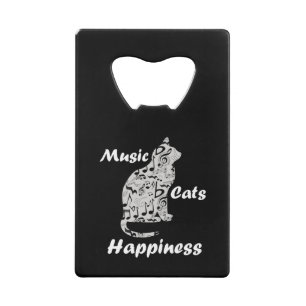 Muziek Katten Geluk - Muzikant Minnaar Citaat Creditkaart Flessenopener
