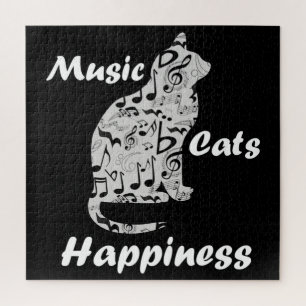 Muziek Katten Geluk - Muzikant Minnaar Citaat Legpuzzel