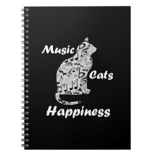 Muziek Katten Geluk - Muzikant Minnaar Citaat Notitieboek