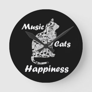 Muziek Katten Geluk - Muzikant Minnaar Citaat Ronde Klok