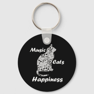 Muziek Katten Geluk - Muzikant Minnaar Citaat Sleutelhanger