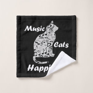 Muziek Katten Geluk - Muzikant Minnaar Citaat Washandje