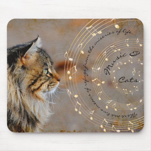Muziek & katten Mousepad Muismat (Voorkant)