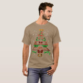 Muziek Kerst Muziek Notesreble Clef Decor vr T-shirt (Voorkant volledig)