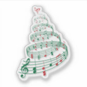 Muziek Kerstboom Sticker (Voorkant)