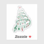 Muziek Kerstboom Sticker (Vel)