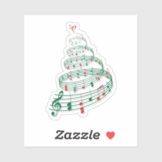 Muziek Kerstboom Sticker (Vel)