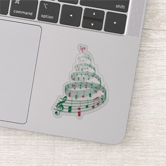 Muziek Kerstboom Sticker (Detail)