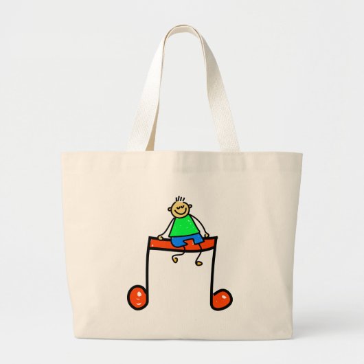 Muziek Kind Grote Tote Bag (Voorkant)