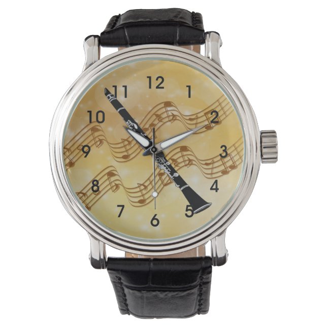 Muziek - Klarinet Design Horloge (Voorkant)