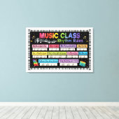Muziek Klaslokaal Poster Muziek Klasse Ritme Regel Canvas Afdruk (Insitu (Houten vloer))