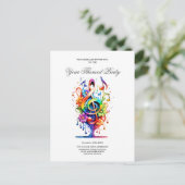 Muziek, kleurrijke sleutel briefkaart (Staand voorkant)