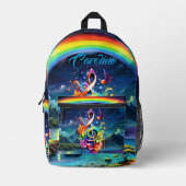 Muziek, kleurrijke sleutel met bedrukte rugzak (Voorkant)