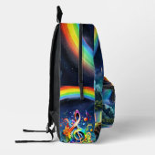 Muziek, kleurrijke sleutel met bedrukte rugzak (Links)