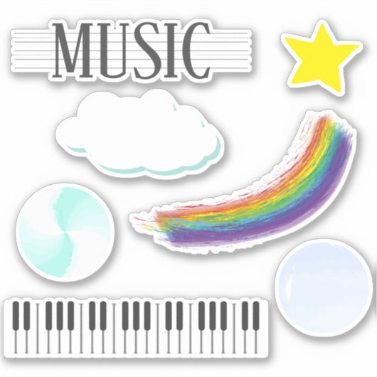 Muziek kleurrijke Sticker (Voorkant)