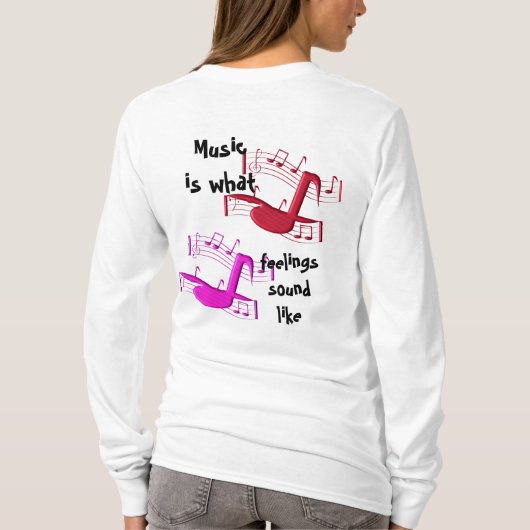 Muziek klinkt als t-shirt (Achterkant)