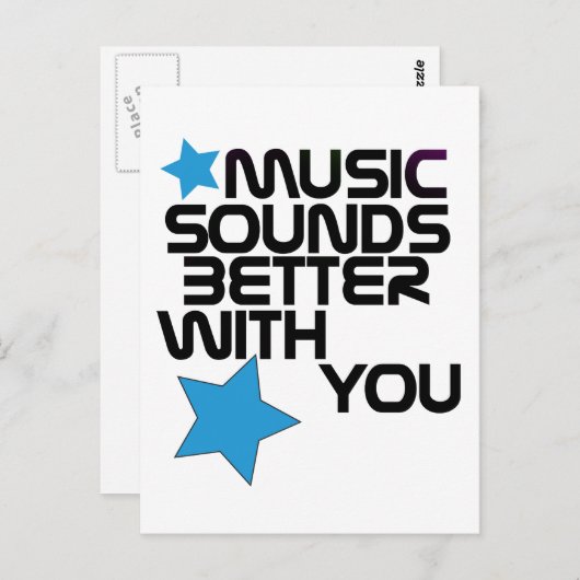 Muziek klinkt beter met jou briefkaart (Voorkant / Achterkant)