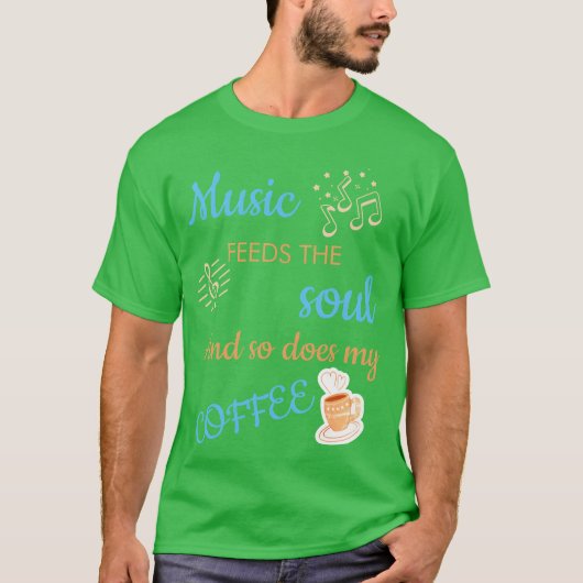 Muziek Koffie Liefhebbers grappig T-shirt (Voorkant)
