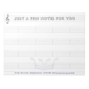 Muziek Koning 11" x 8.5" Notitieblok