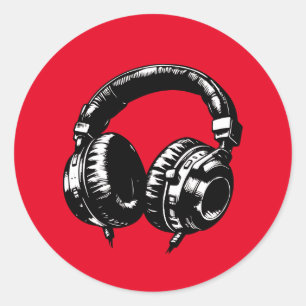 Muziek Koptelefoon Dans DJ Verjaardagsfeestje Ronde Sticker