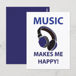 Muziek Koptelefoon Muziek Maakt Me Gelukkig Muziek Briefkaart