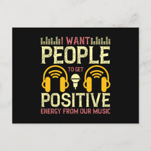 Muziek krijgt positieve energie uit onze muziek briefkaart
