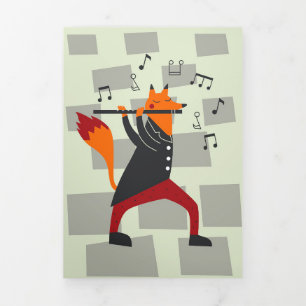 Muziek Kunst Een Vos En Fluit Drieluik Kaart