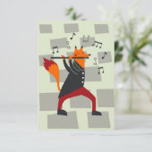 Muziek, kunst, vocht en muziek bedankkaart (Staand voorkant)