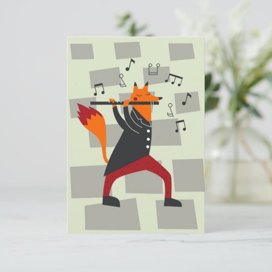 Muziek, kunst, vocht en muziek bedankkaart (Staand voorkant)