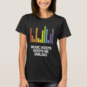 Muziek laat me glimlachen Graphic Equalizer DJ Mus T-shirt