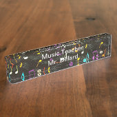 Muziek Leraar Acryl Bureau Naam Bord Naambordje (Zijkant)