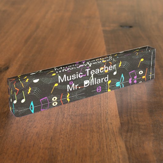Muziek Leraar Acryl Bureau Naam Bord Naambordje (Zijkant)
