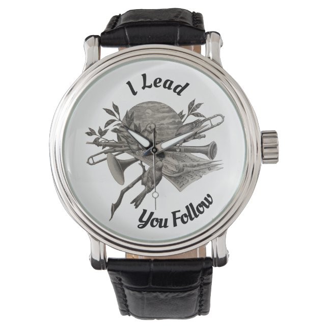 Muziek Leraar Band Instrumenten Klasse Waardering Horloge (Voorkant)