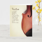 Muziek leraar geschenken - Definitie van een viool Kaart (Gele Bloem)