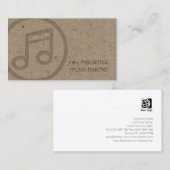 Muziek Leraar Muziek Notitie Icon Muzikant Visitekaartje (Voorkant / Achterkant)