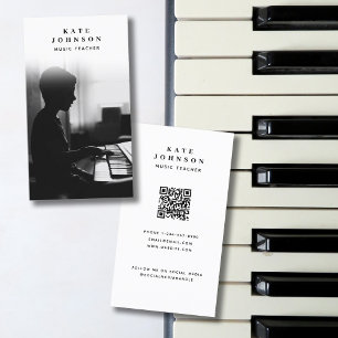 Muziek Leraar Muzikant Foto Sociale Media QR Code Visitekaartje