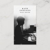 Muziek Leraar Muzikant Foto Sociale Media QR Code Visitekaartje (Voorkant)