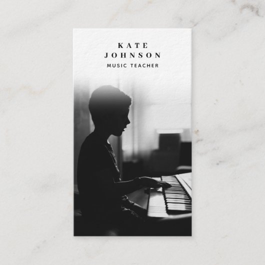 Muziek Leraar Muzikant Foto Sociale Media QR Code Visitekaartje (Voorkant)