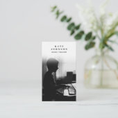 Muziek Leraar Muzikant Foto Sociale Media QR Code Visitekaartje (Staand voorkant)