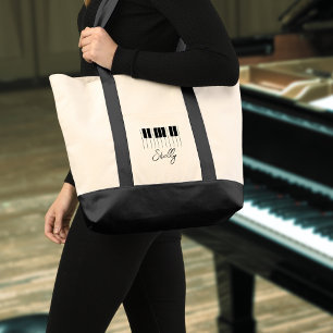 Muziek Leraar Piano Student Toetsenbord Naam Tote Bag