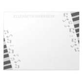 Muziek Leraar Piano Toetsenbord Muzieknoten Notiti Notitieblok (Voorkant)