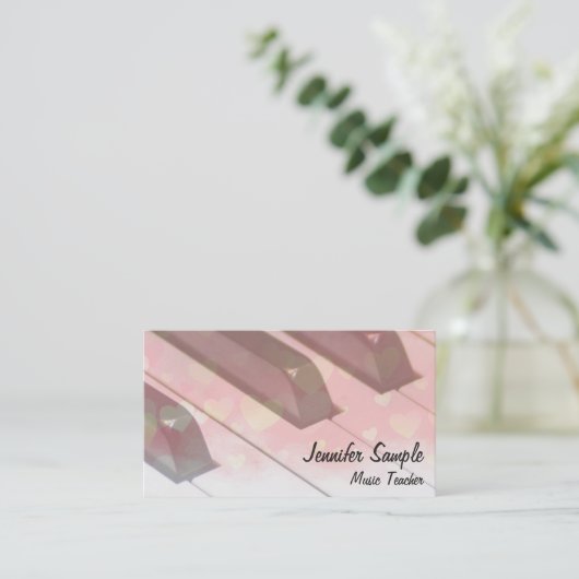 Muziek Leraar Professioneel Elegant Piano Keyboard Visitekaartje (Staand voorkant)
