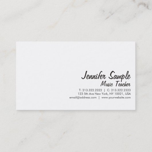 Muziek Leraar Professioneel Elegant Piano Keyboard Visitekaartje (Achterkant)