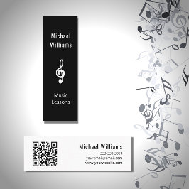 Muziek Leraar QR code Treble Clef Symbool Mini Visitekaartje