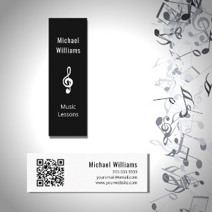 Muziek Leraar QR code Treble Clef Symbool Mini Visitekaartje