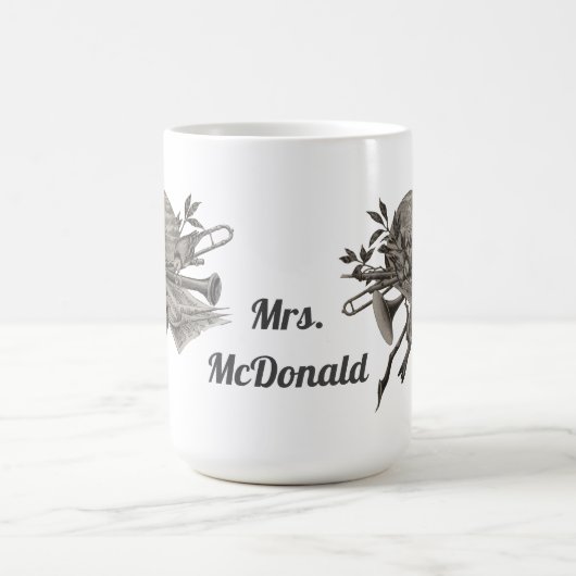 Muziek Leraar  Schetsinstrumenten Dank u Koffiemok (Center)