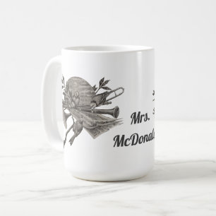 Muziek Leraar  Schetsinstrumenten Dank u Koffiemok