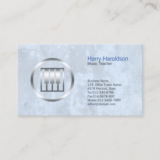 Muziek Leraar Vet Piano Keys Icon Visitekaartje (Voorkant)