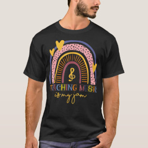 Muziek leren is mijn jam Musical Teacher Rainbow T-shirt